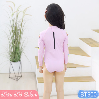 Đồ bơi đôi mẹ và con gái, áo tắm một mảnh dài tay nữ & bé gái loại đẹp, họa tiết trẻ trung xinh xắn, chất thun lạnh mát mịn, co giãn cao | CP900