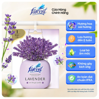 Túi thơm tủ quần áo khử mùi, chống ẩm mốc Farcent (Hương Ban Mai / Hoa Hồng / Hoa Oải Hương) 10g