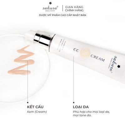 Kem Trang Điểm Chống Nắng Sakura CC Cream Flawless Control Base (40ml)
