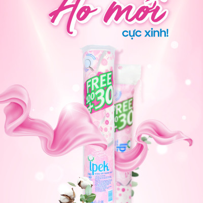 [ Tặng 1 mặt nạ ]  Combo 5 bông tẩy trang ipek 130 miếng Thổ Nhĩ Kì Chính hãng