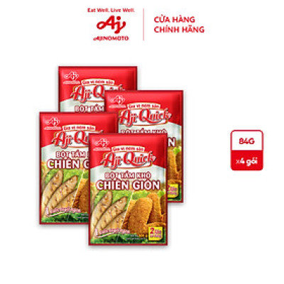 Combo 4 Gói Aji-Quick® Bột Tẩm Khô Chiên Giòn 84g/Gói