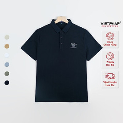 Áo Polo Nam VIỆT PHÁP Form Basic Chất liệu Cotton Pique co giãn thấm hút mồ hồi tốt 2A004