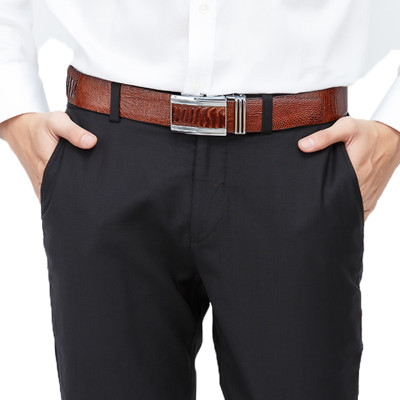 Thắt Lưng Nam Da Đà Điểu Trơn Huy Hoàng HT4412 - Nâu Đỏ