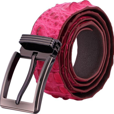 Thắt Lưng Nam Da Cá Sấu Nguyên Con Bản Lớn Đầu Kim Huy Hoàng HT4788 - Hồng