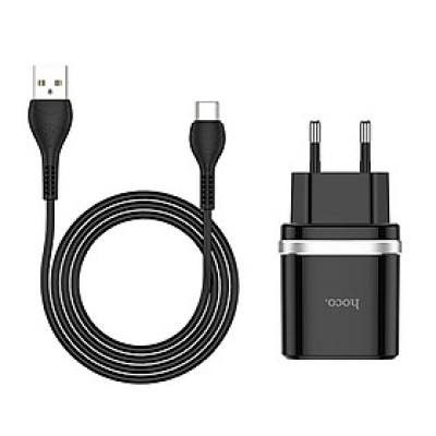 Bộ củ sạc kèm dây sạc nhanh qc3.0 type c hoco c12d - cốc sạc kèm cáp sạc quick chagre 3.0 - hàng chính hãng