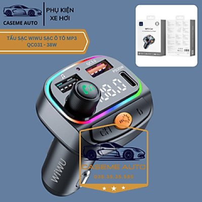 Tẩu Sạc Ô Tô MP3 QC031 - Sạc Nhanh 38W, FM Bluetooth - Hàng Chính Hãng