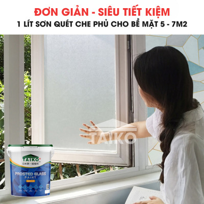 18 Kg Keo Sơn Mờ Kính Chống Nhìn Trộm TAIKOMI, Keo Sơn Bóng Mờ Kính Văn Phòng, Mờ Kính Cửa Sổ, Nhà Tắm, Phòng Ngủ