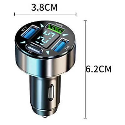 Tẩu Sạc Xe Ô Tô 4 Cổng USB TYPE C Công Nghệ Sạc Nhanh QC 3.1A | Tẩu Sạc Điện Thoại Dùng Trên Xe Ô Tô 4 Cổng USB Sạc Được Nhiều Thiết Bị Cùng Lúc, Hỗ Trợ Sạc Nhanh QC 3.0A