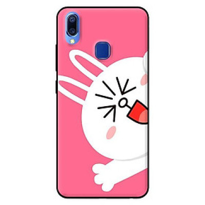 Ốp lưng in cho Vivo Y95 mẫu Thỏ Line Nền Hồng - Hàng chính hãng