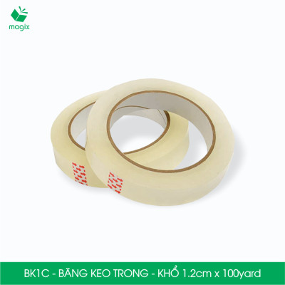  BK1C - Block 12 cuộn băng keo trong khổ 1.2cm x 100yard - Băng dính văn phòng, trường học