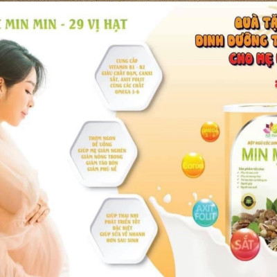 Ngũ cốc lợi sữa Min Min 29 HẠT - Ngũ Cốc mẹ bầu 1hộp 500g