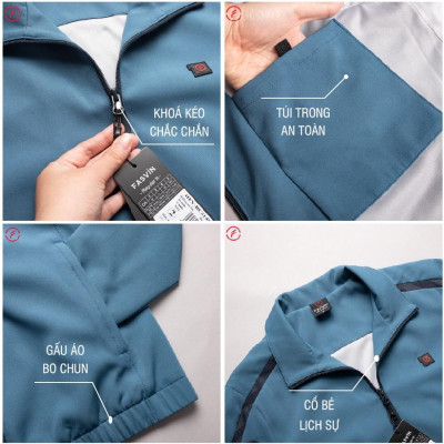 Bộ Quần Áo Gió Thể Thao Nam FASVIN BC21485.HN 02 Lớp Lót Thun Dày Dặn Ấm Áp Chất Vải Và Phom Dáng Rất Đẹp