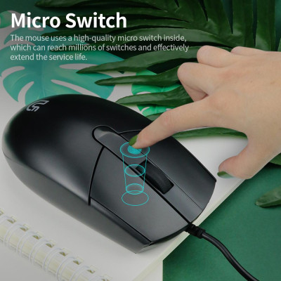 Chuột uFound U-68 có dây cho văn phòng doanh nghiệp hỗ trợ USB 1200DPI 