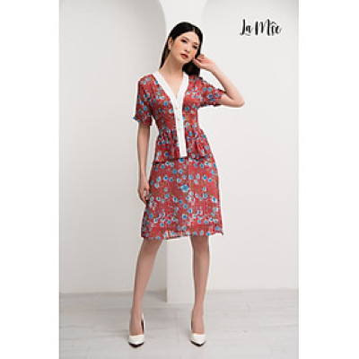 ĐẦM LA MỘC HOA ĐỎ, CỔ VIỀN TRẮNG