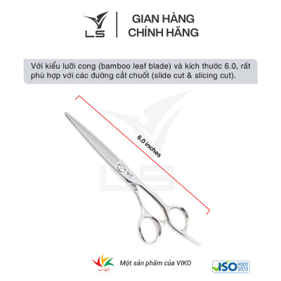 Kéo chuốt tóc LS lưỡi cong offset vênh đỡ ngón cố định JPS3