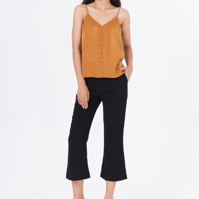 De Leah - Áo 2 Dây Cúc Bọc V