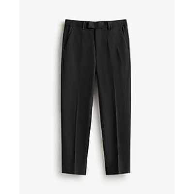 Quần tây nam màu đen form suông dài ngang mắt cá chân. Form Slim cropped - ROUTINE 10F24PFO002 | LASTORE MENSWEAR