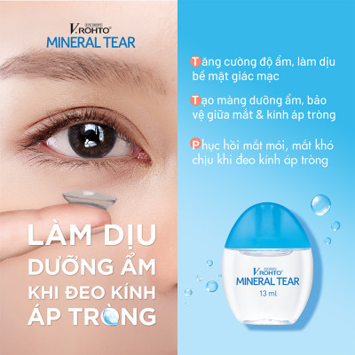 Nước nhỏ mắt giữ ẩm & bổ sung khoáng chất V.Rohto Mineral Tear 13ml