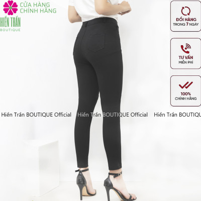 Quần tregging nữ công sở Hiền Trần BOUTIQUE cạp cao, khóa kéo vải dày dặn co giãn, mặc tôn dáng