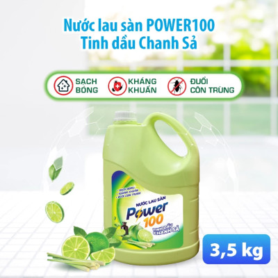 Chai Nước Lau Sàn POWER100 Tinh Dầu Chanh Sả 3.5KG