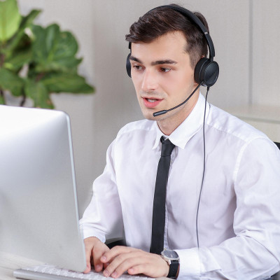 Tai nghe điện thoại Bee H360  có dây 3.5mm / USB  có micrô trên tai