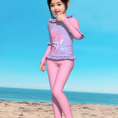 BỘ ĐỒ BƠI DÀI BÉ GÁI XỊN XÒ CHỐNG NẮNG