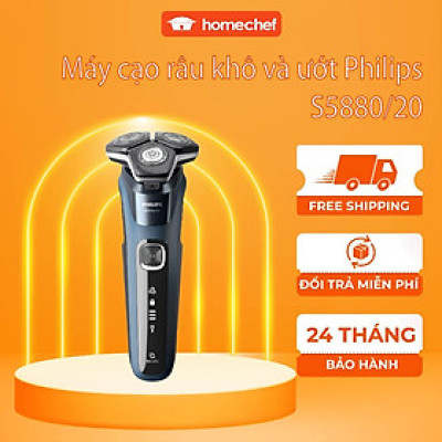 Máy Cạo Râu Khô và Ướt PHILIPS S5880/20, Đầu Cạo Linh Hoạt 360 độ, Tích Hợp Đầu Tỉa Tóc Mai