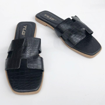 Dép Thời Trang Nữ Da PU Cao Cấp Quai Ngang Lót Dép Mềm Êm 21322