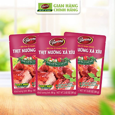 Combo 3 gói Xốt Gia vị hoàn chỉnh Barona - Thịt Nướng Xá Xíu 80gr