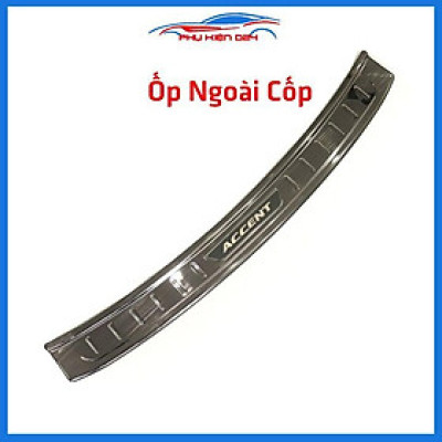 Ốp chống trầy cốp Accent 2018-2019-2020 thép không gỉ vân titan bảo vệ xe chống va đập