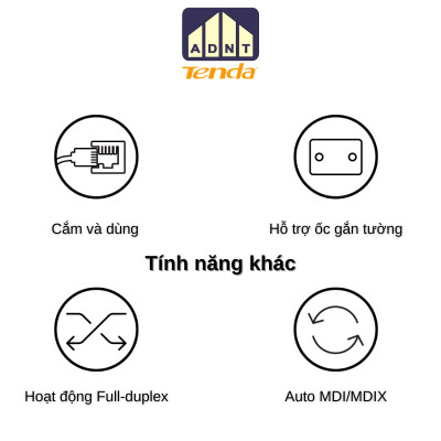 Bộ chia mạng 5 cổng tốc độ 1000Mbps Switch TEG1005D Tenda hàng chính hãng