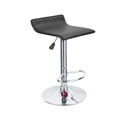  Ghế quầy bar lễ tân hiện đại Ghế bàn bar tăng giảm chân thép mạ chrome bọc simili màu đen CM2254-M