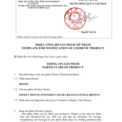 Kem Nhuộm Phủ Bạc 5 Phút BOSNIC 500ML