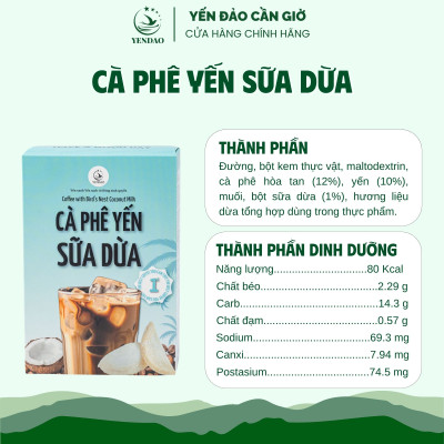 Yến Đảo - Cà Phê Yến Sữa Dừa Thơm Ngon, Đậm Vị Bổ Sung Năng Lượng, Dinh Dưỡng Cho Cơ Thể