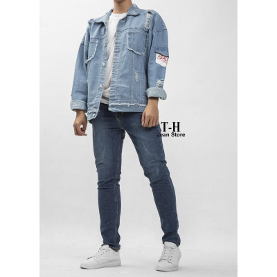 Quần Jean Nam TH Store Bò Kaki Siêu Co Dãn Nhiều Màu Xanh và Đen