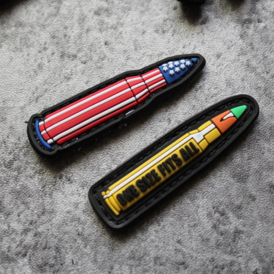 Patch mô hình viên đạn PVC dán quần áo_ba lô_nón