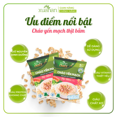 Cháo Yến Mạch Thịt Heo Bằm Xuân An Gói 40G (Mua 6 Gói Tặng Kèm 1 Gói )