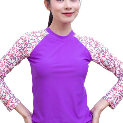 Bộ đồ bơi nữ tay dài LMcation Quinn- Tím thổ cẩm