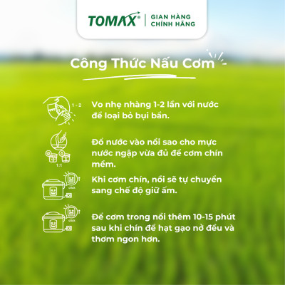 Combo 3 túi 1kg Gạo Đài Thơm - tơi xốp, dẻo cơm, thơm dịu - TOMAX