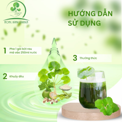 Nông Xanh Garden Combo 4 Hộp Bột Rau Má Thủy Canh Nguyên Chất + Nguyên Chất Có Đường + Đậu Xanh Cốt Dừa + Hạt Sen Hộp 15 gói hòa tan uống liền, dễ uống, thanh nhiệt, thải độc, làm đẹp da