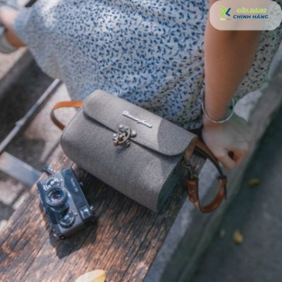 Túi máy ảnh Herringbone Tiny Mellow Canvas - Khaki color