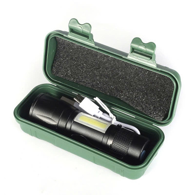 Đèn Pin Mini Tích Điện mini hộp xanh