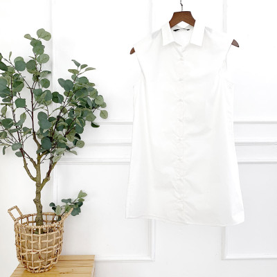 DOTTIE - Đầm sơ mi độn vai nữ DOTTIE trắng - D0058