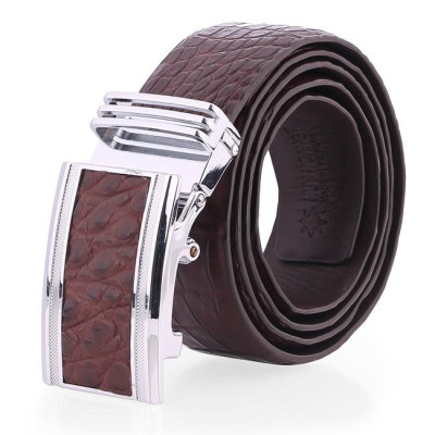 HP4852 - Dây nịt nam da cá sấu Huy Hoàng nguyên con bụng 4P màu nâu đất