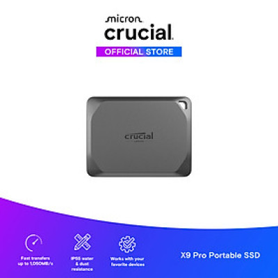 Ổ cứng SSD di động 4TB SSD Crucial X9 Pro USB 3.2 Gen-2 2x2 CT4000X9PROSSD9 - HÀNG CHÍNH HÃNG