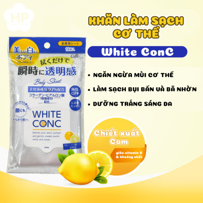 Khăn Ướt Làm Sạch Cơ Thể Dưỡng Trắng Sáng Da White Conc (18 Tờ/Gói)