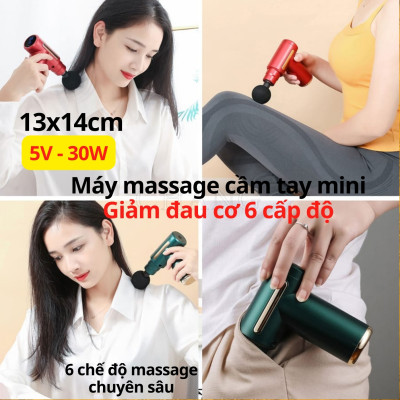 Súng Massage Mini Toàn Thân, Máy Massage Cầm Tay Mini 6 Cấp Độ Chuyên Sâu Đa Năng D Danido