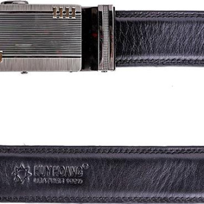 Thắt lưng nam da bò Huy Hoàng răng cưa màu đen HT4132