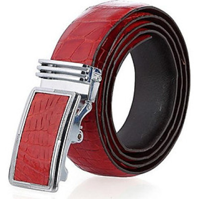 Thắt lưng nam da cá sấu Huy Hoàng màu đỏ HT4256