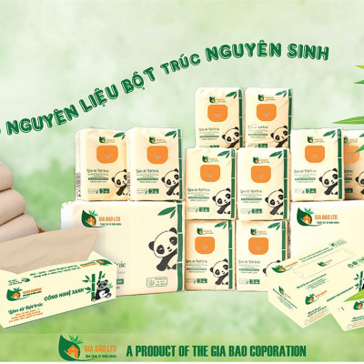 Thùng 10 lốc (100 cuộn) Giấy vệ sinh đa năng có lõi WOOD BAMBOO 3 lớp 1 lốc /10 cuộn